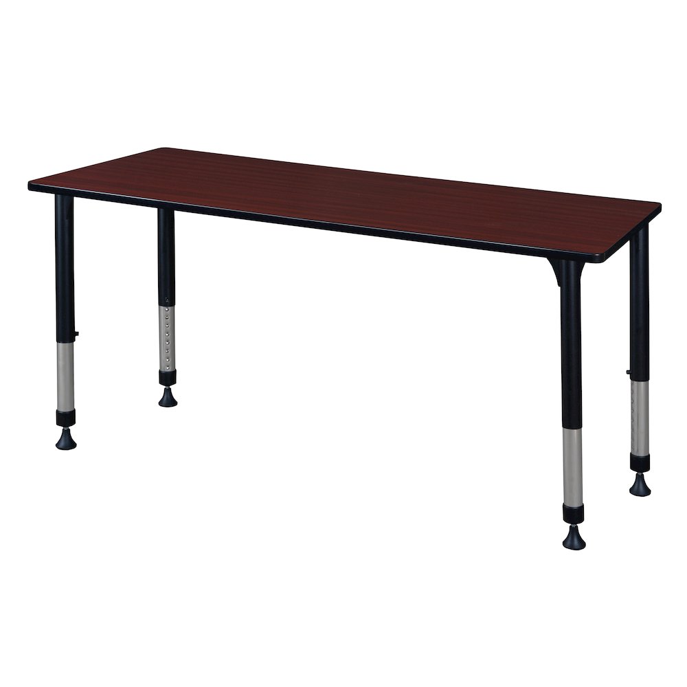 66 x 30 in. Height Adjustable Classroom Activity Table- Mahogany. Picture 1