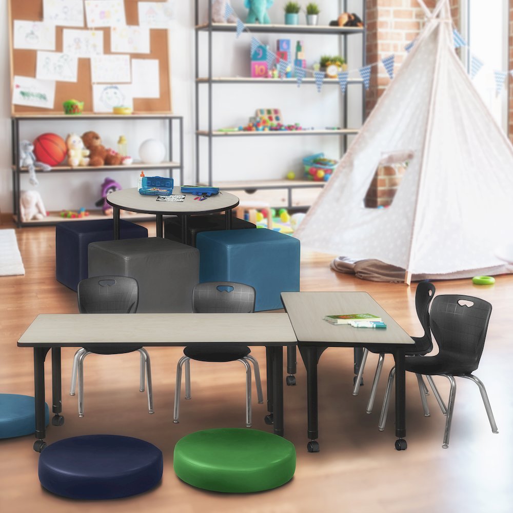 66 x 30 in. Height Adjustable Mobile Classroom Activity Table- Maple. Picture 5