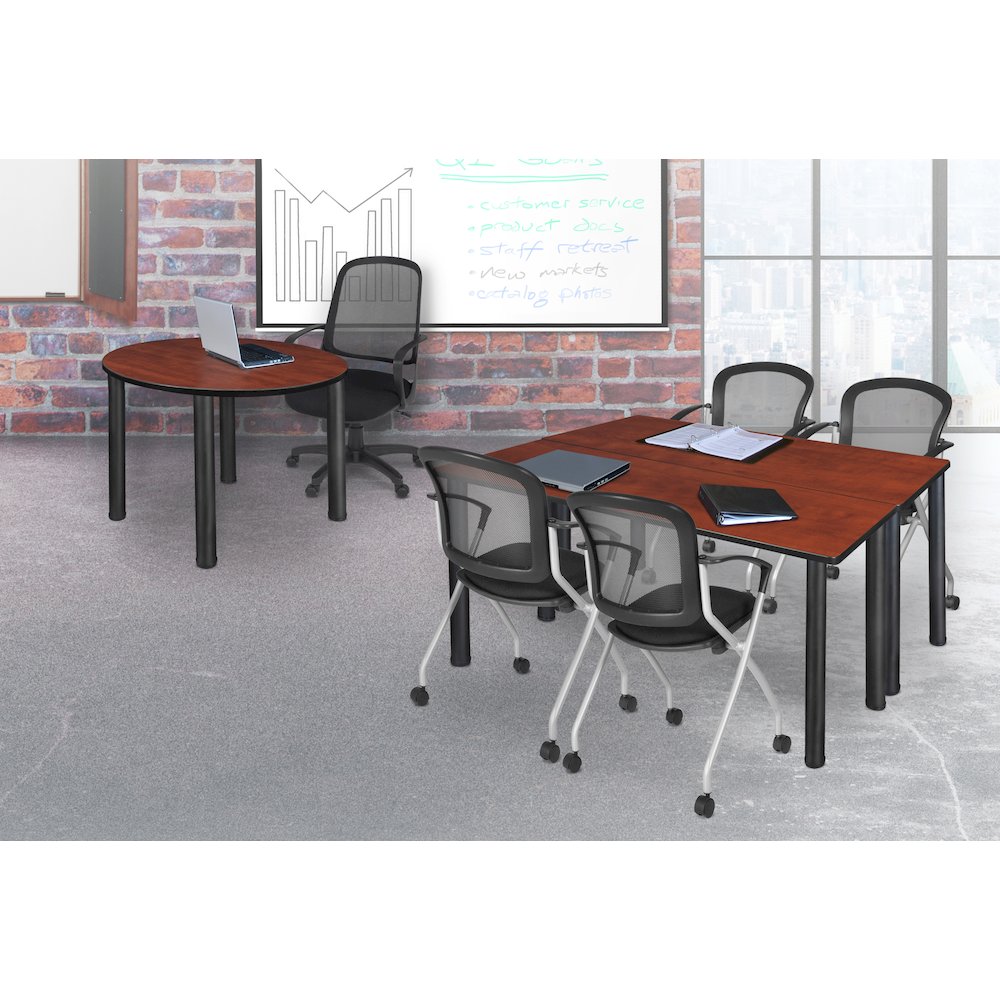 72 x 24 in. Training Seminar Table- Cherry Top, Black Legs. Picture 3