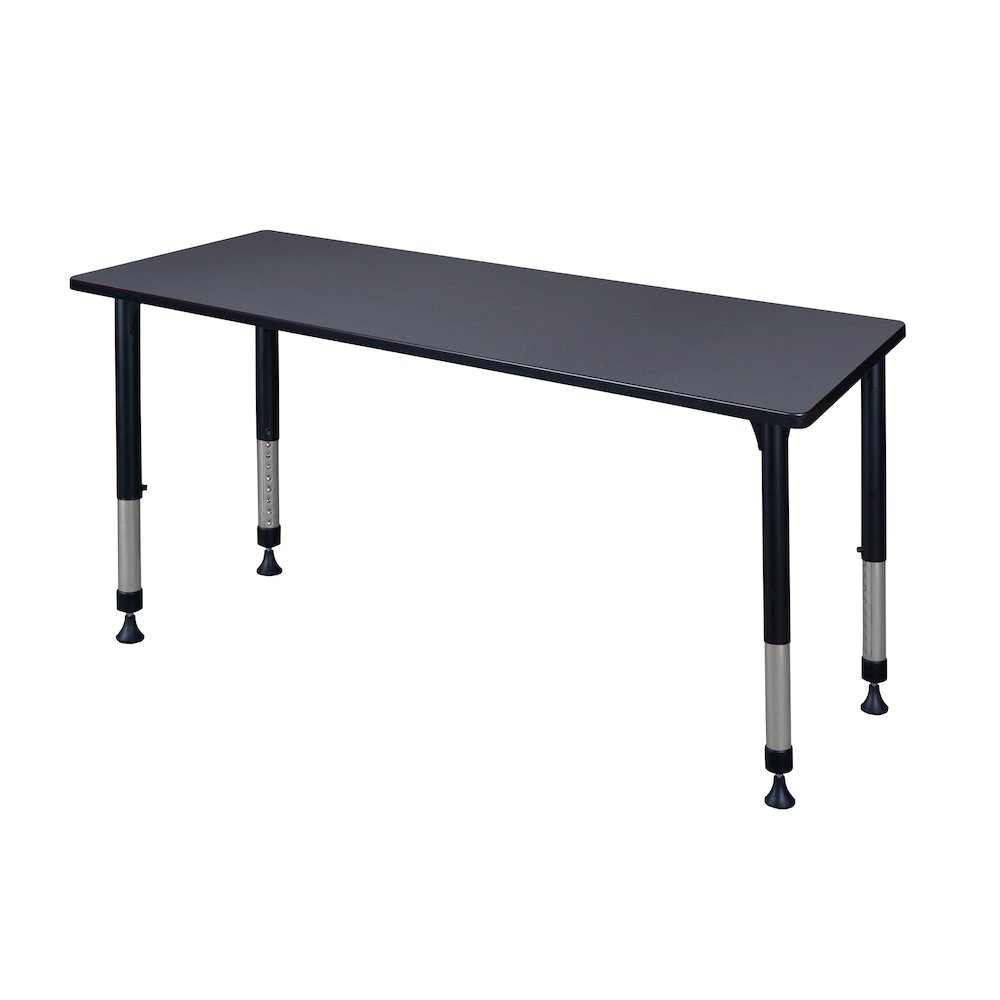 72 x 24 in. Height Adjustable Classroom Activity Table- Grey. Picture 1