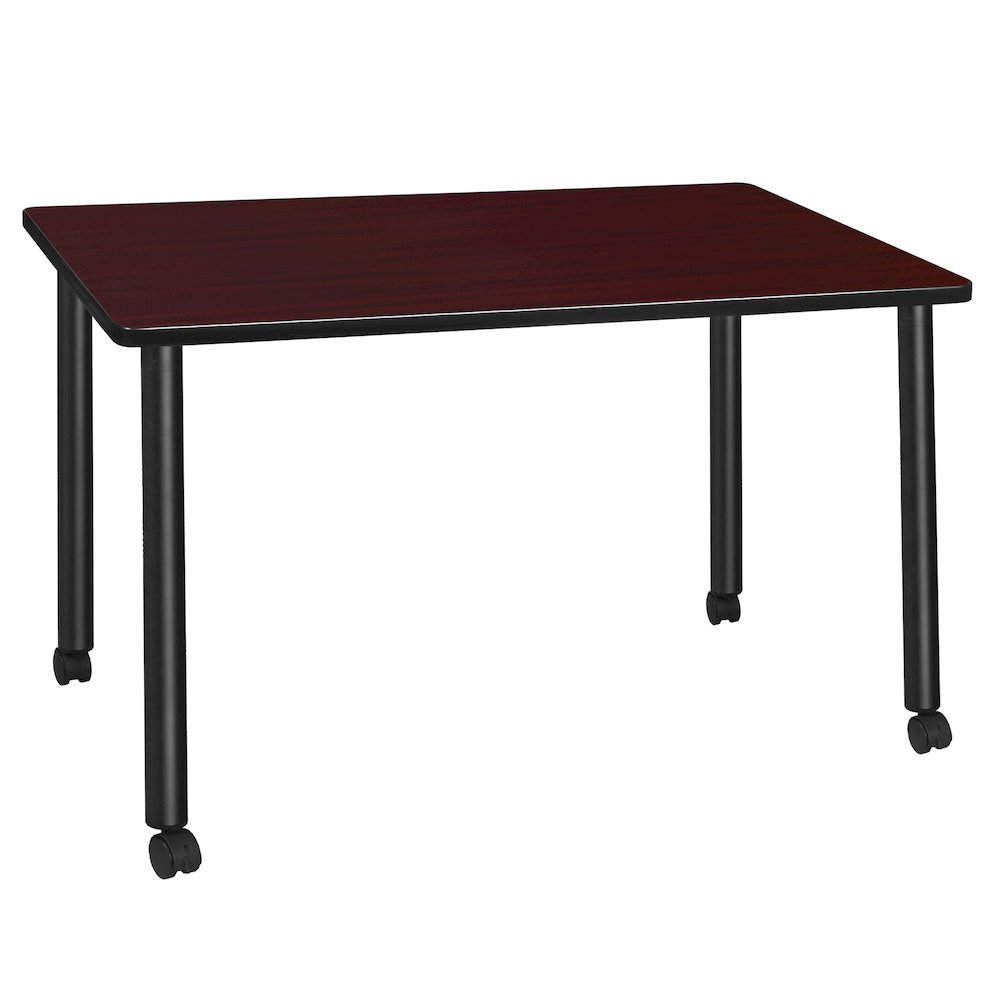 48 x 24 in. Mobile Training Seminar Table- Mahogany Top, Black Legs. Picture 1