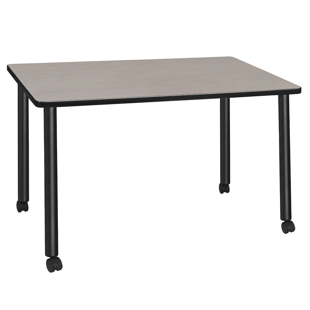 48 x 24 in. Mobile Training Seminar Table- Maple Top, Black Legs. Picture 1