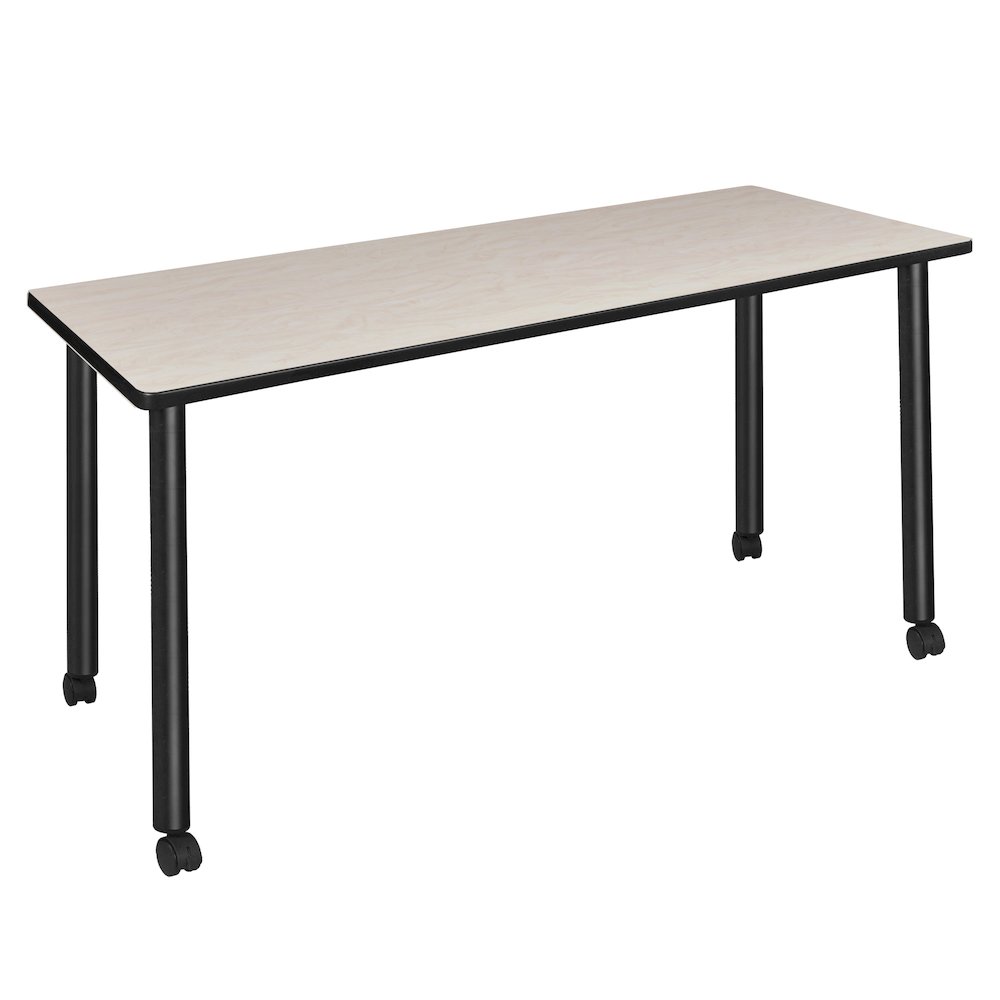 66 x 24 in. Mobile Training Seminar Table- Maple Top, Black Legs. Picture 1