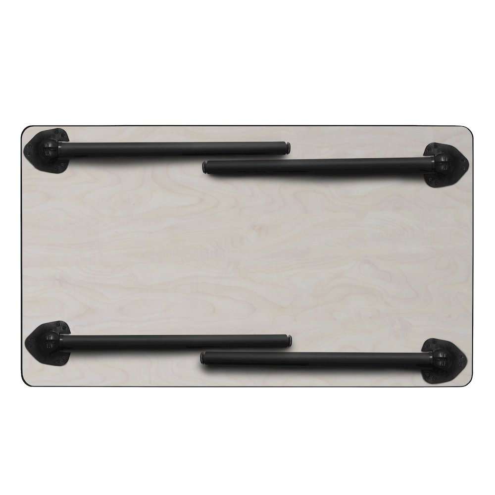 42 x 24 in. Folding Training Seminar Table- Cherry Top, Black Legs. Picture 7