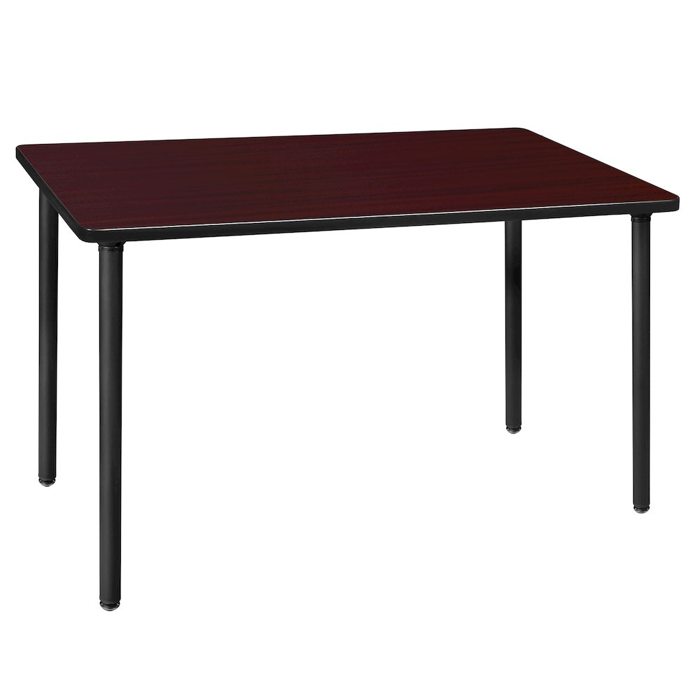 42 x 24 in. Folding Training Seminar Table- Mahogany Top, Black Legs. Picture 1