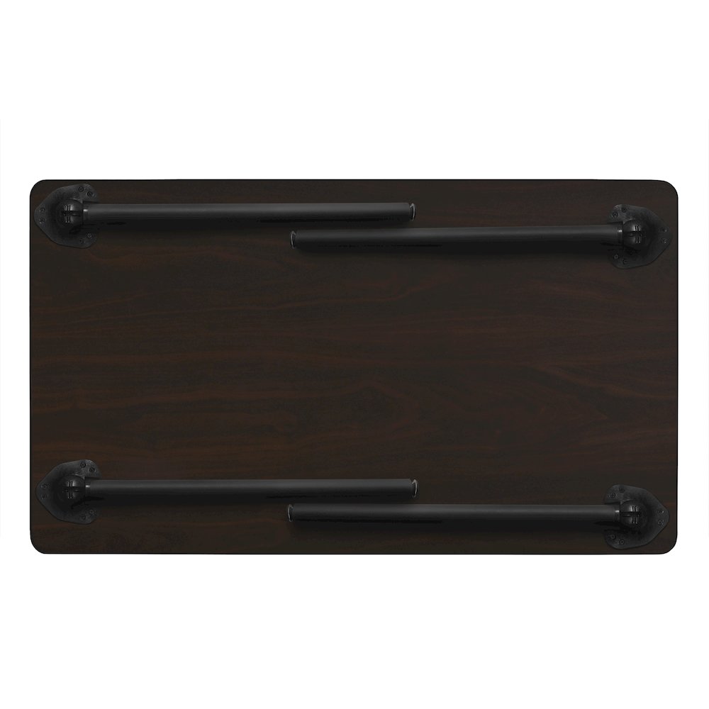 42 x 24 in. Folding Training Seminar Table- Mahogany Top, Black Legs. Picture 7