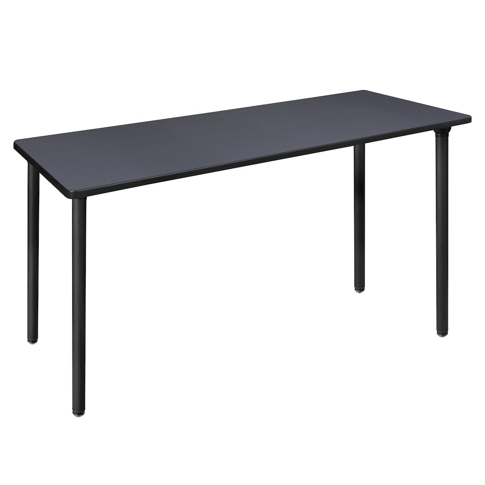 66 x 24 in. Folding Training Seminar Table- Grey Top, Black Legs. Picture 1