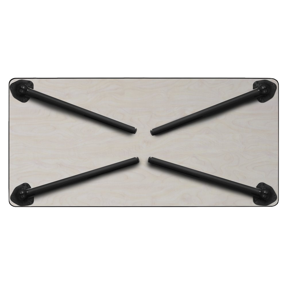 72 x 24 in. Folding Training Seminar Table- Cherry Top, Black Legs. Picture 7