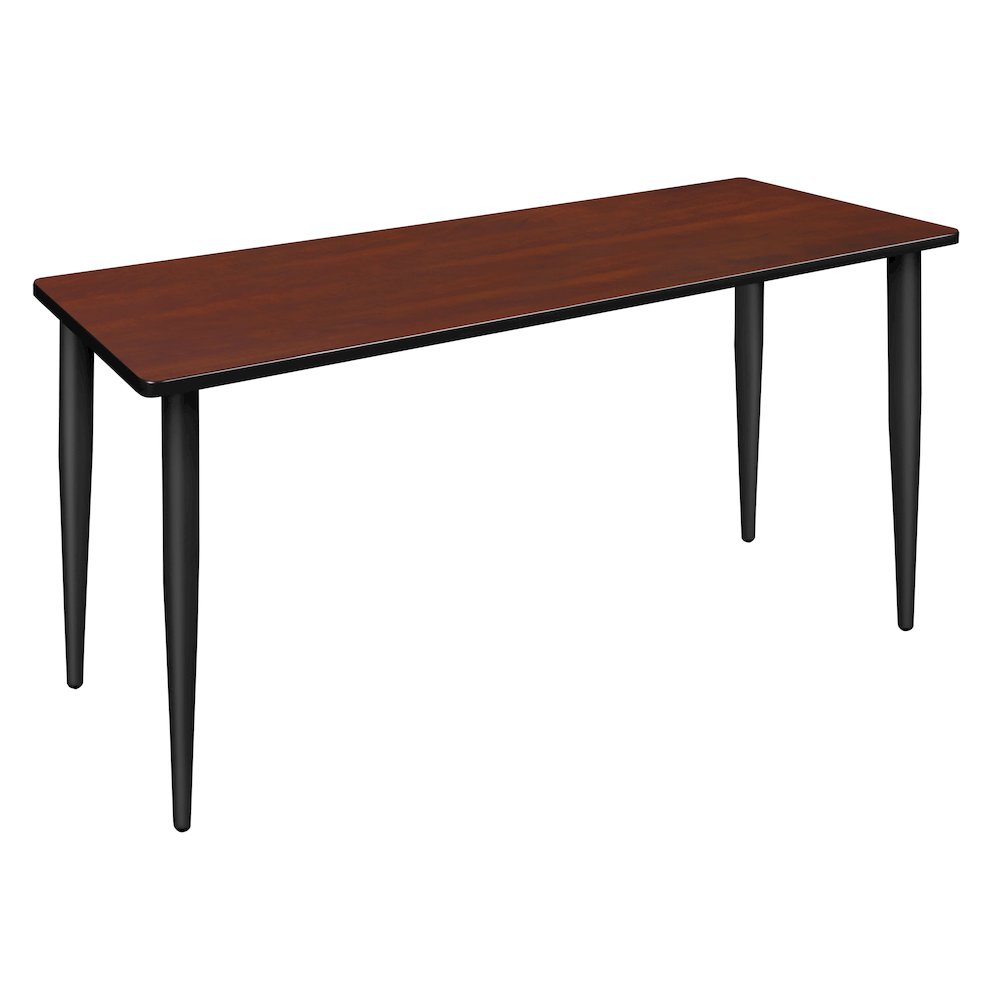 60 x 24 in. Training Seminar Table- Cherry Top, Black Tapered Legs. Picture 1