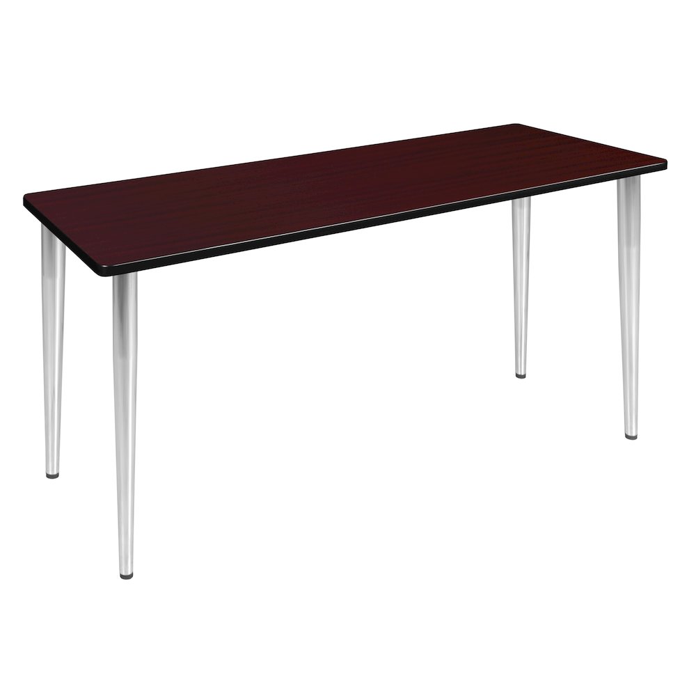 66 x 24 in. Training Seminar Table- Mahogany Top, Chrome Tapered Legs. Picture 1