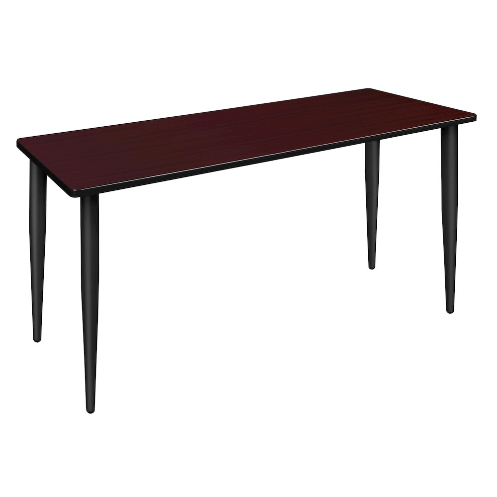 72 x 24 in. Training Seminar Table- Mahogany Top, Black Tapered Legs. Picture 1