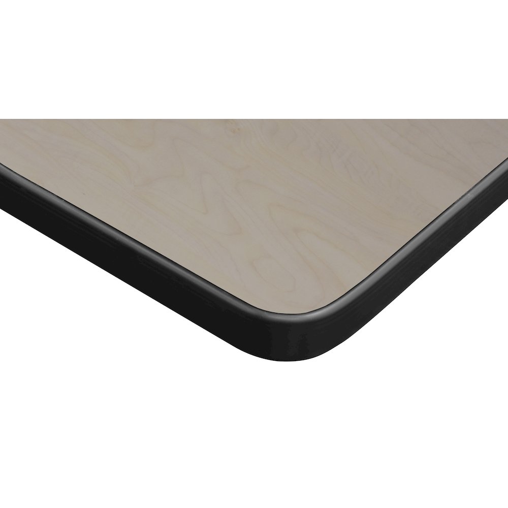 48 x 24 in. T-Base Training Seminar Table- Maple & 2 Zeng Stack Chairs- Grey. Picture 7