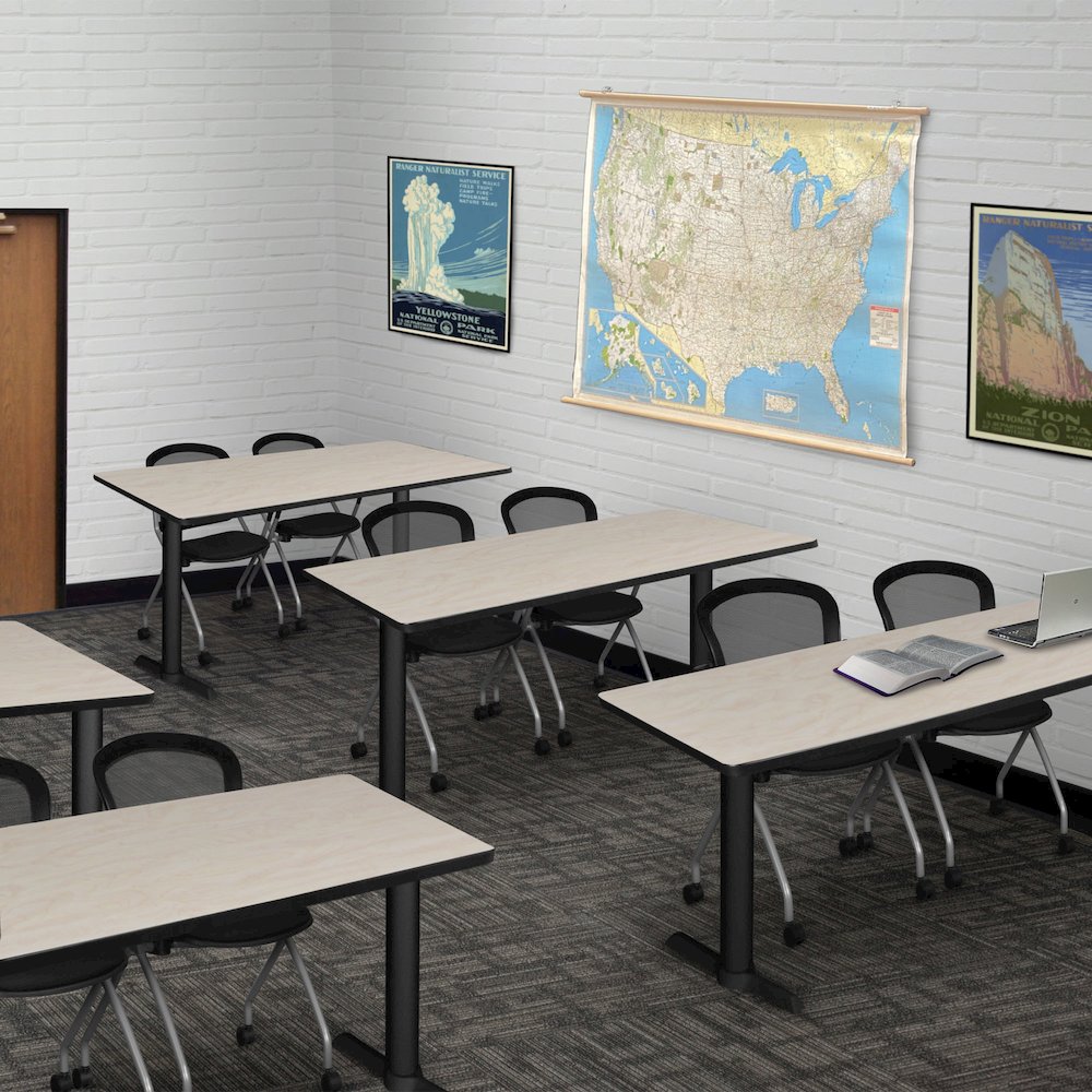 66 x 24 in. T-Base Training Seminar Table- Maple & 2 Cadence Nesting Chairs. Picture 8