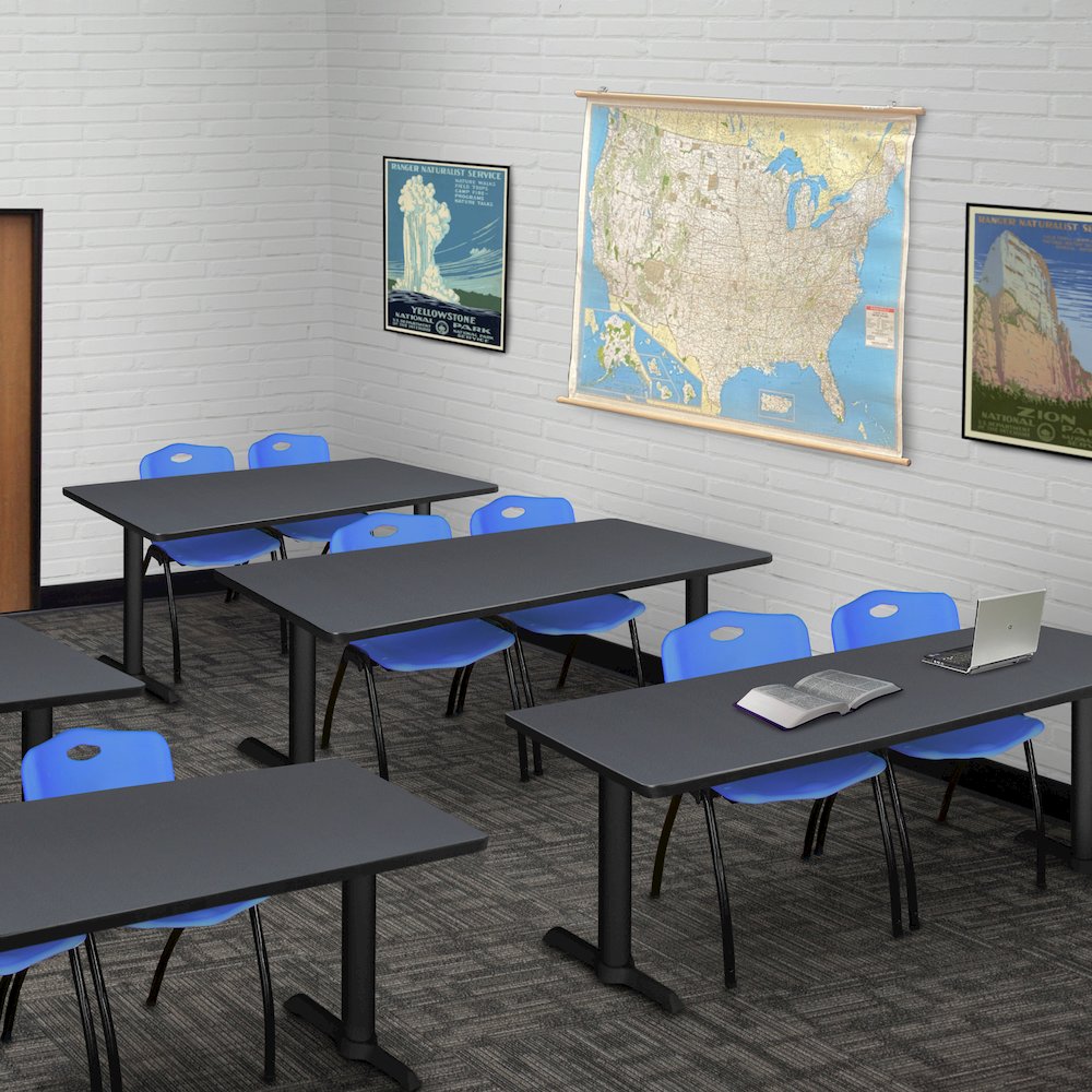 72 x 24 in. Steel T-Base Training Seminar Table- Grey. Picture 4