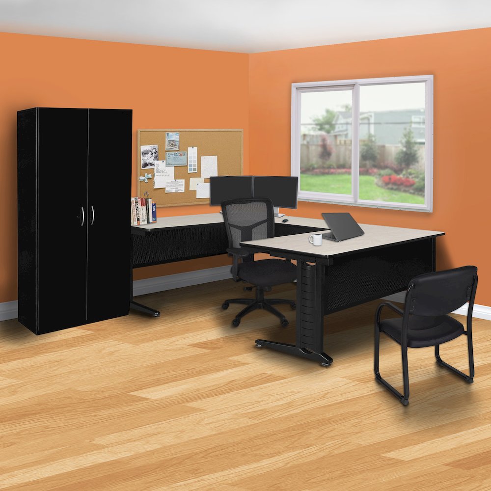 72 x 78 in. U Shape Desk Shell- Maple. Picture 5