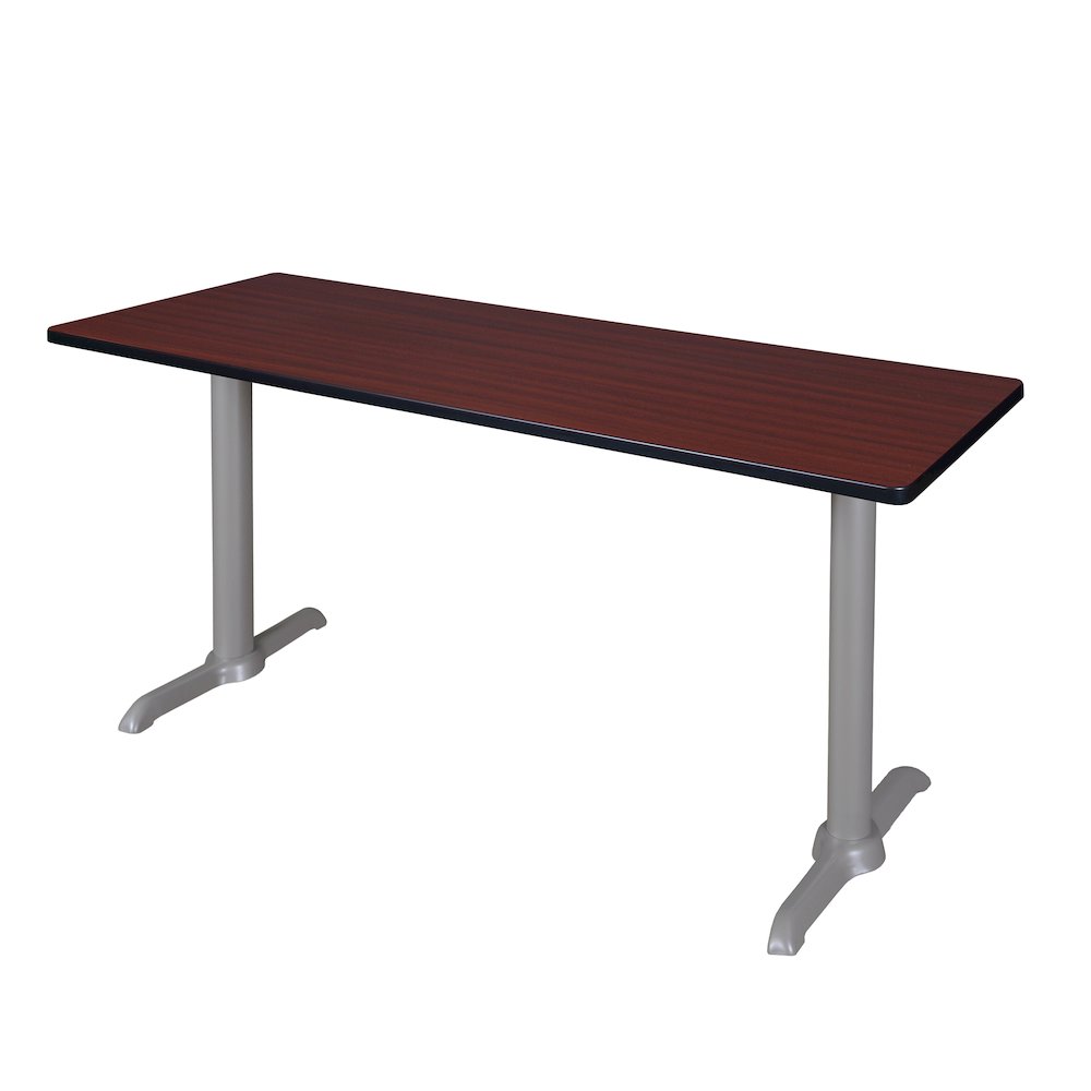60" x 24" Training Table- Mahogany/ Grey Base. Picture 1