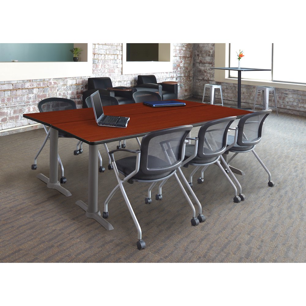 84" x 24" Training Table- Cherry/ Grey Base. Picture 4