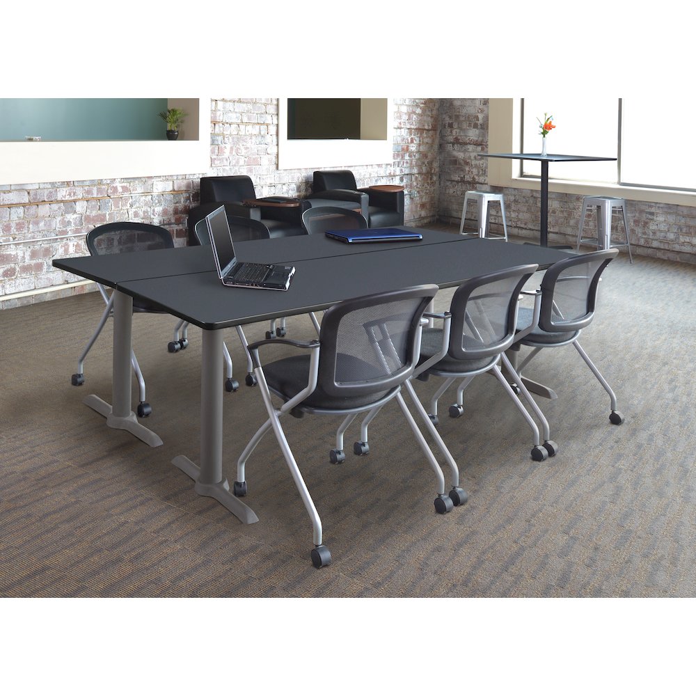 84" x 24" Training Table- Grey/ Grey Base. Picture 4