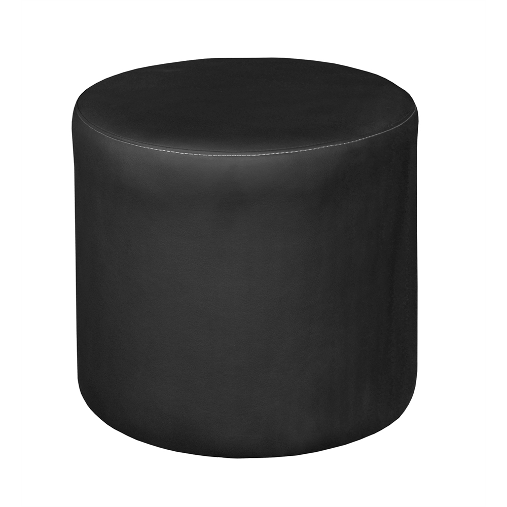 Logan Round Ottoman- Black. Picture 1