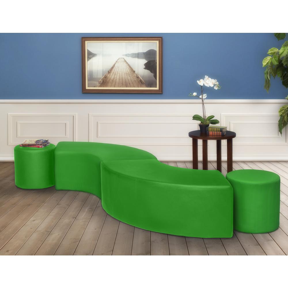 Logan Round Vinyl Ottoman (Set of 2)- Envy Green. Picture 2
