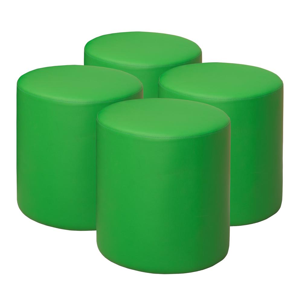 Logan Round Vinyl Ottoman (Set of 4)- Envy Green. Picture 1