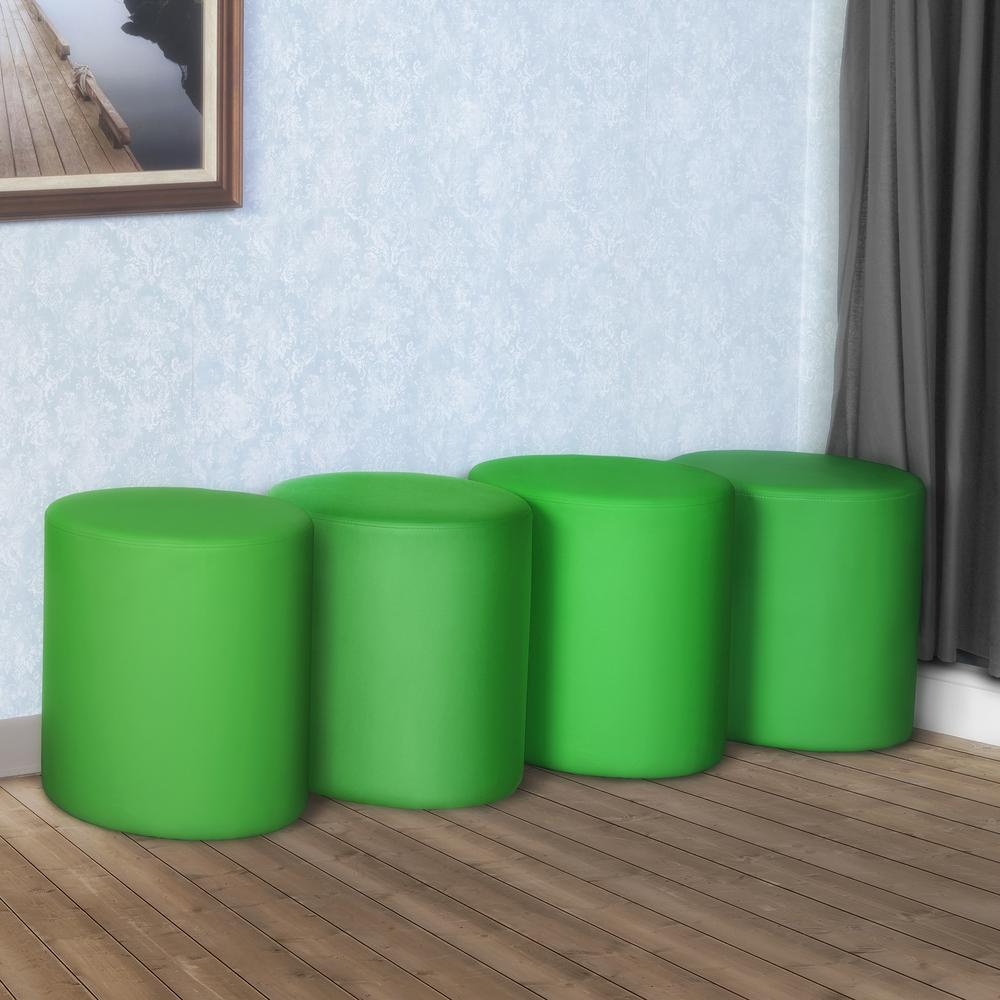 Logan Round Vinyl Ottoman (Set of 4)- Envy Green. Picture 2