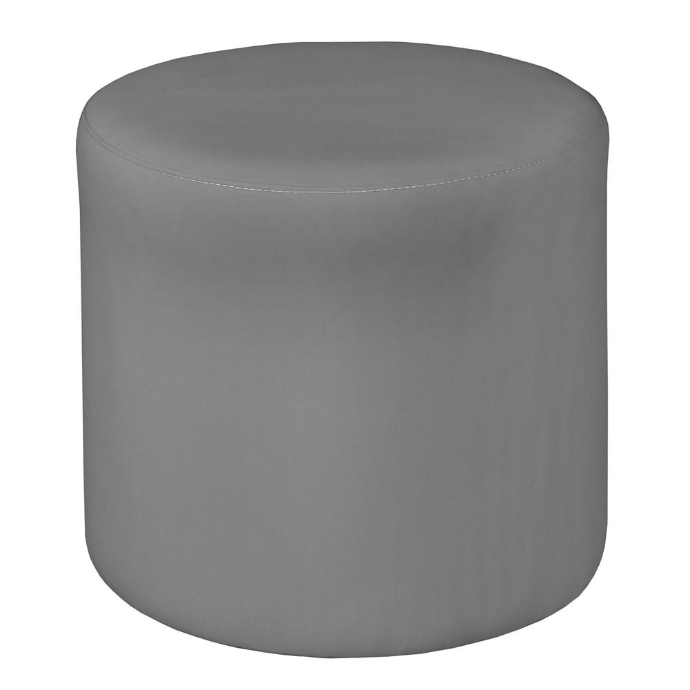 Logan Round Ottoman- Grey. Picture 1