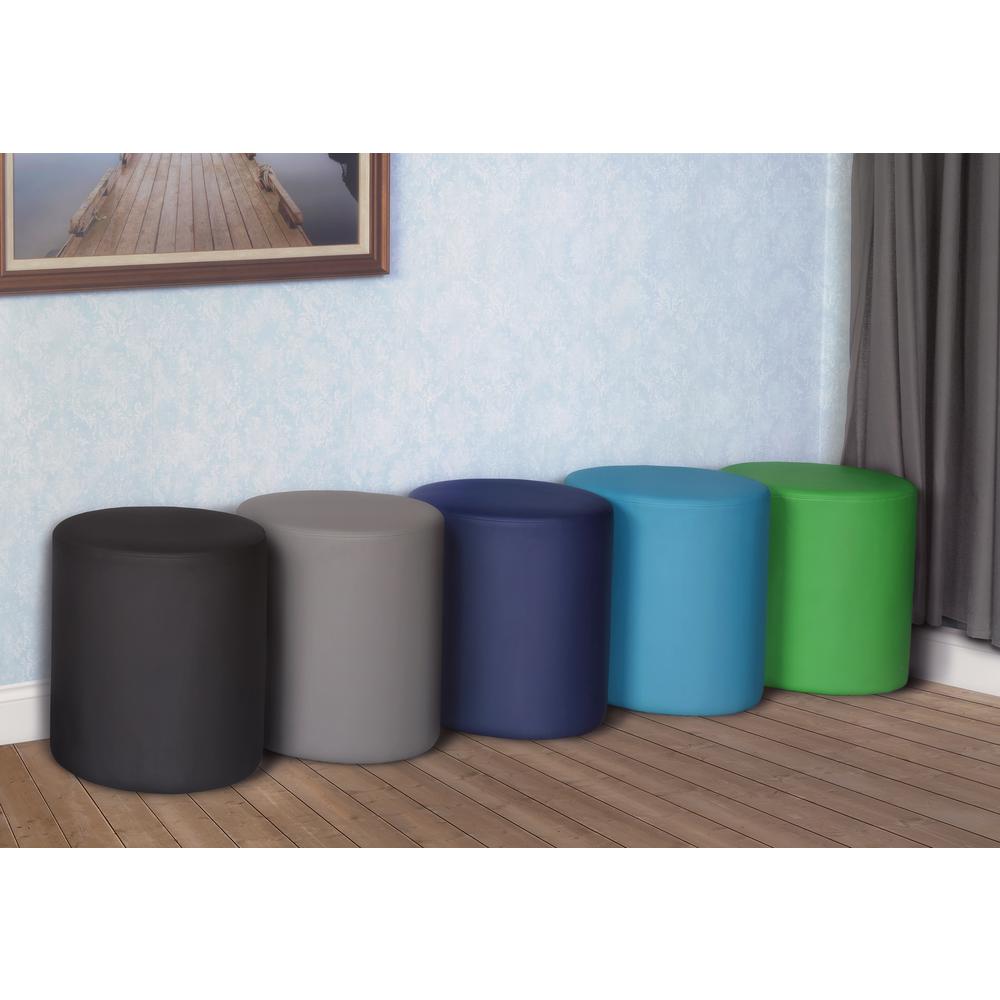 Logan Round Ottoman- Grey. Picture 3