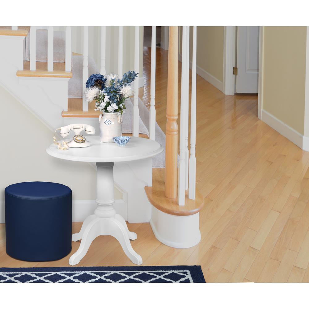 Logan Round Ottoman- Naval Blue. Picture 4
