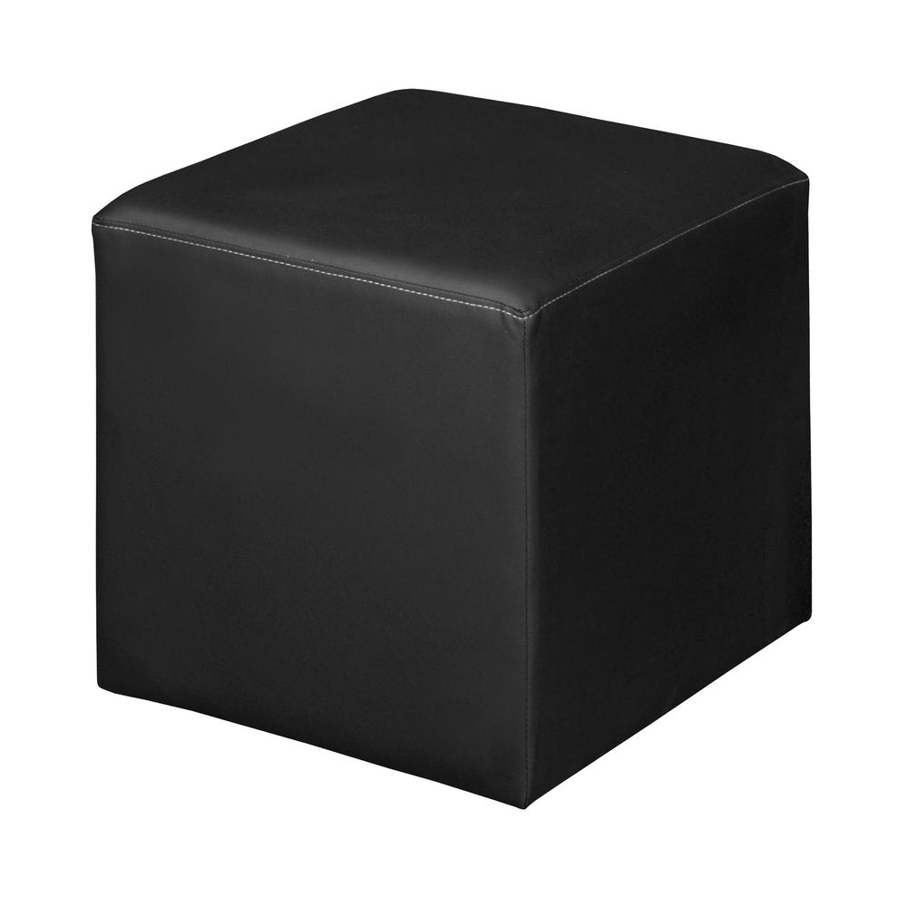 Jean Square Ottoman- Black. Picture 1