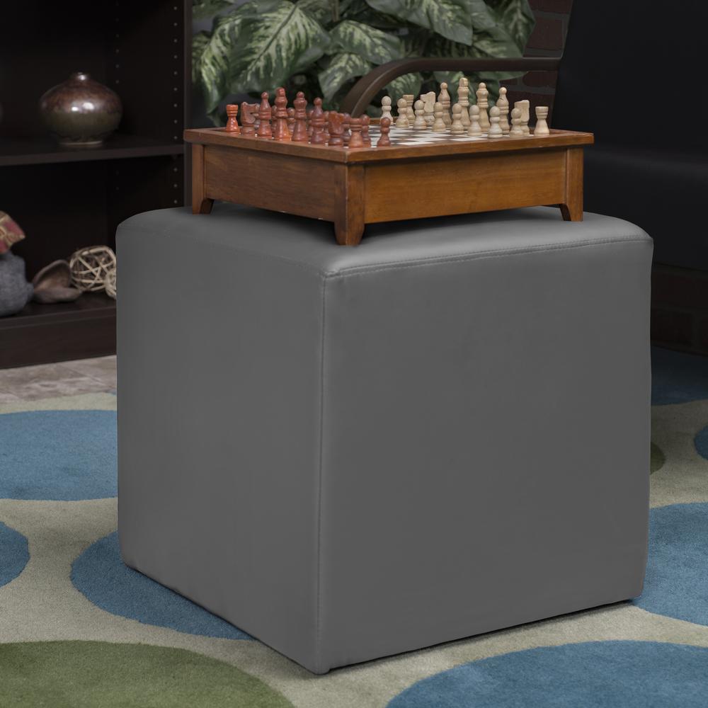 Jean Square Ottoman- Grey. Picture 4