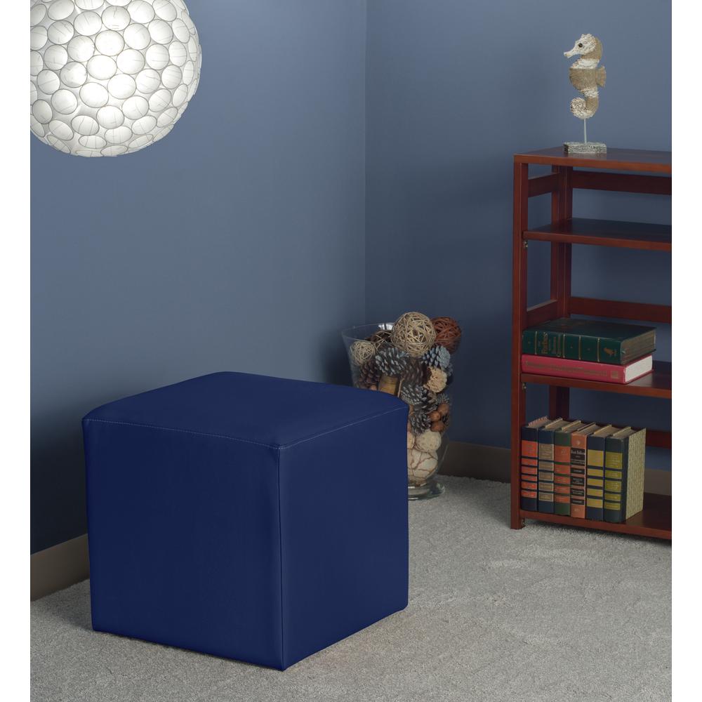 Jean Square Ottoman- Naval Blue. Picture 3