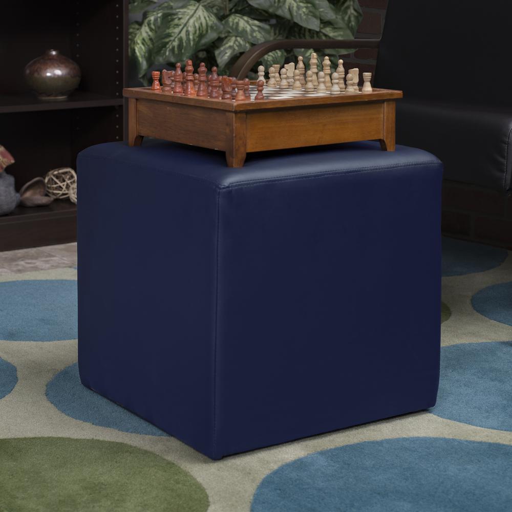 Jean Square Ottoman- Naval Blue. Picture 2