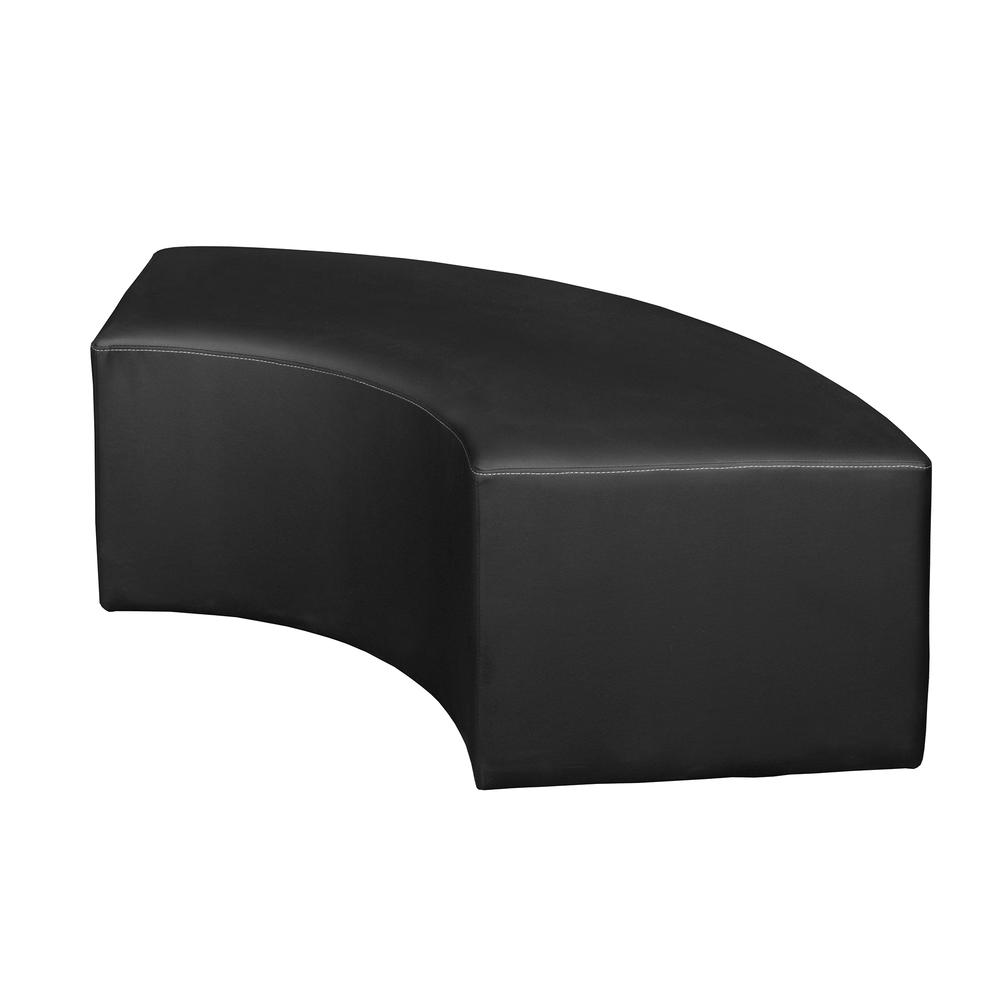 Aurora Curved Ottoman- Black. Picture 1