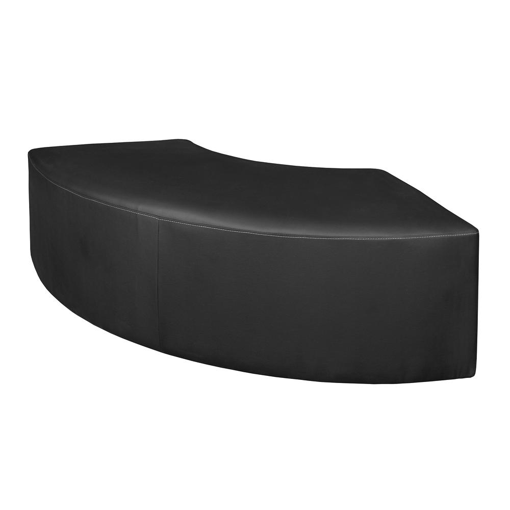 Aurora Curved Ottoman- Black. Picture 2