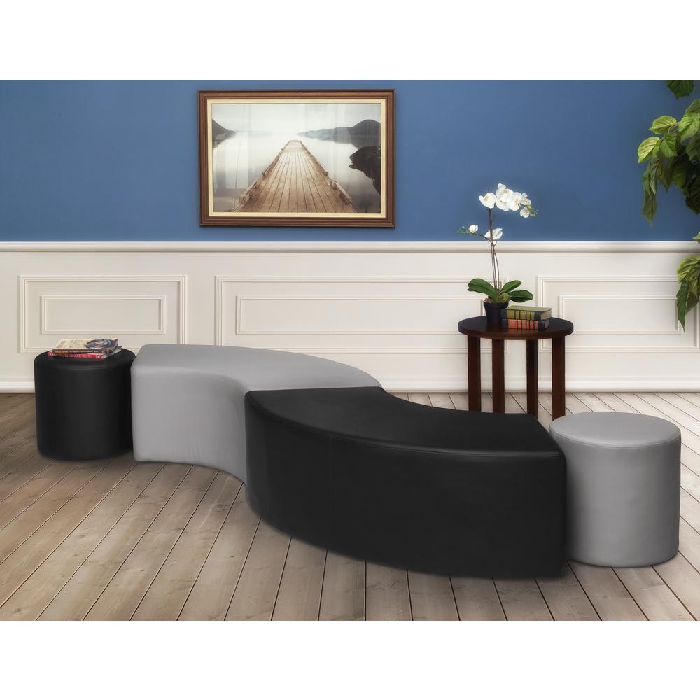 Aurora Curved Ottoman- Black. Picture 2