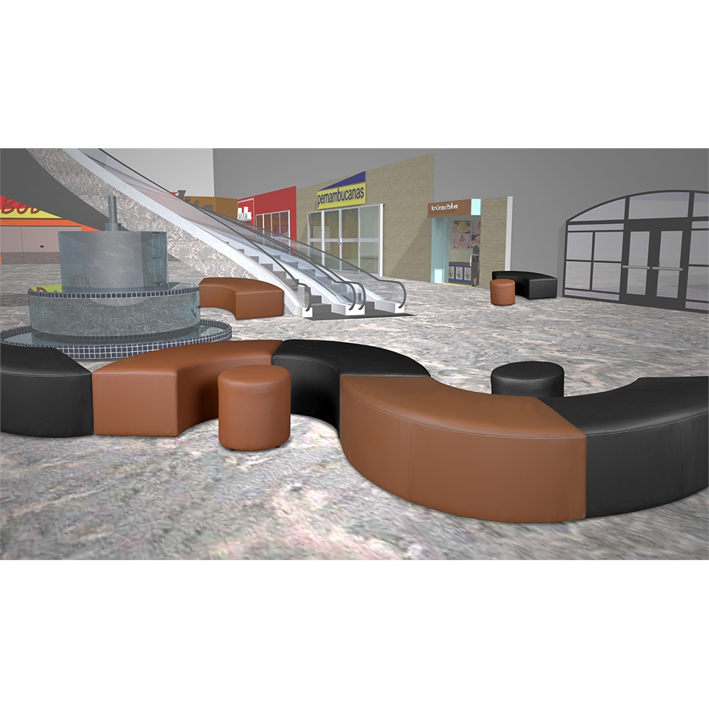 Aurora Curved Ottoman- Black. Picture 3