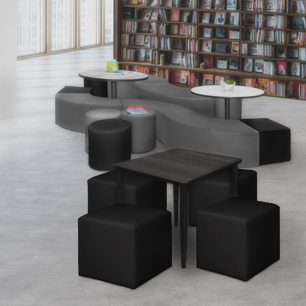 Aurora Curved Vinyl Ottoman (Set of 4)- Grey. Picture 3