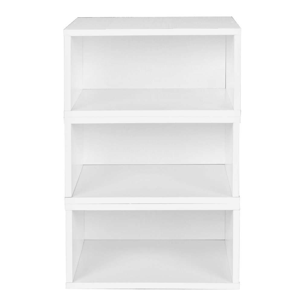 Niche Cubo Storage Set- 3 Half Size Cubes- White Wood Grain. Picture 2