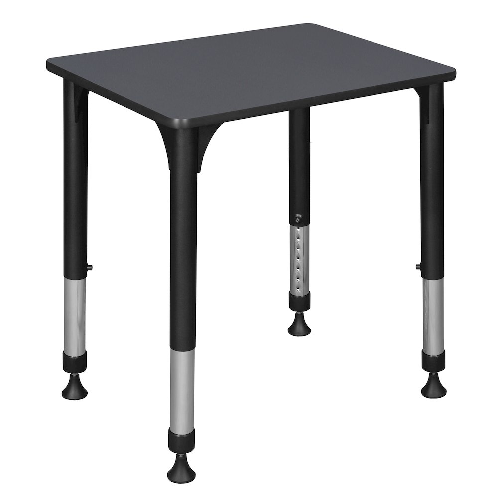 18.5 x 26 in Rectangle Height Adjustable Classroom School Desk- Grey. Picture 1