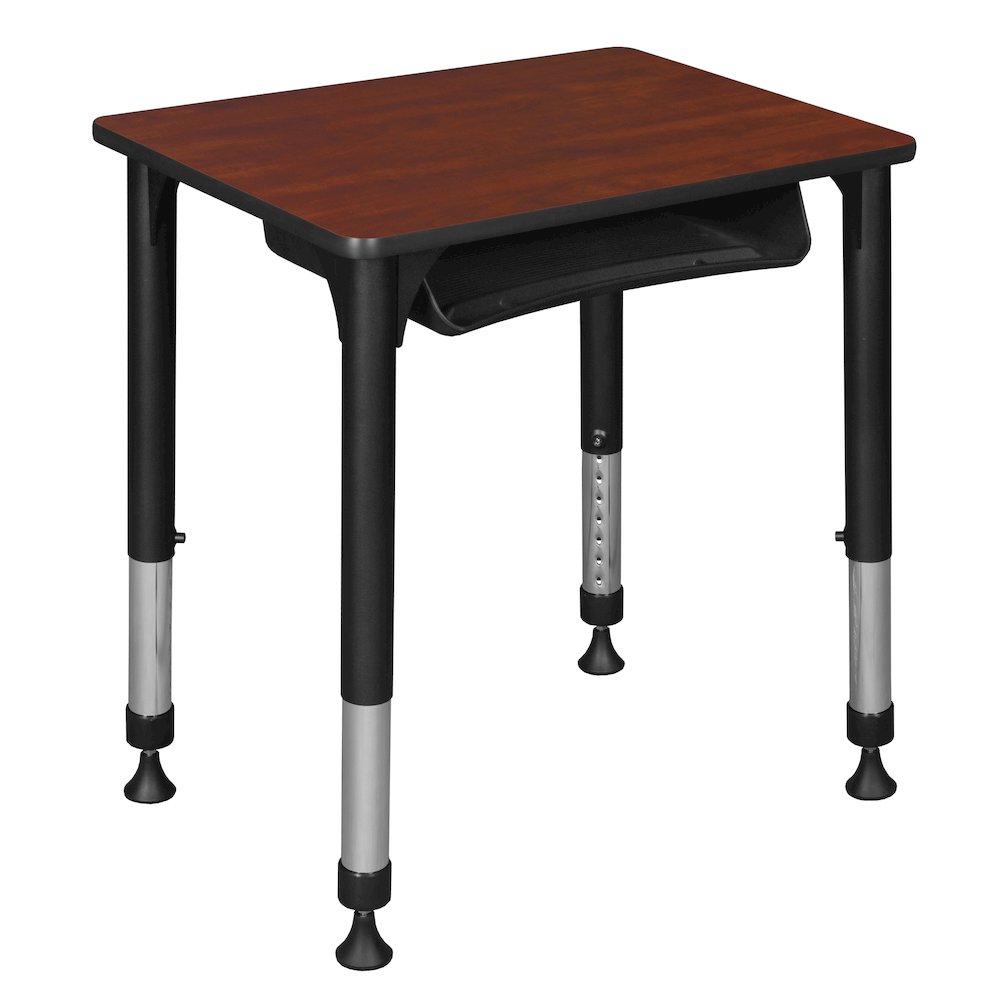18.5x26 Rectangle Height Classroom School Desk with Book Storage- Cherry. Picture 1