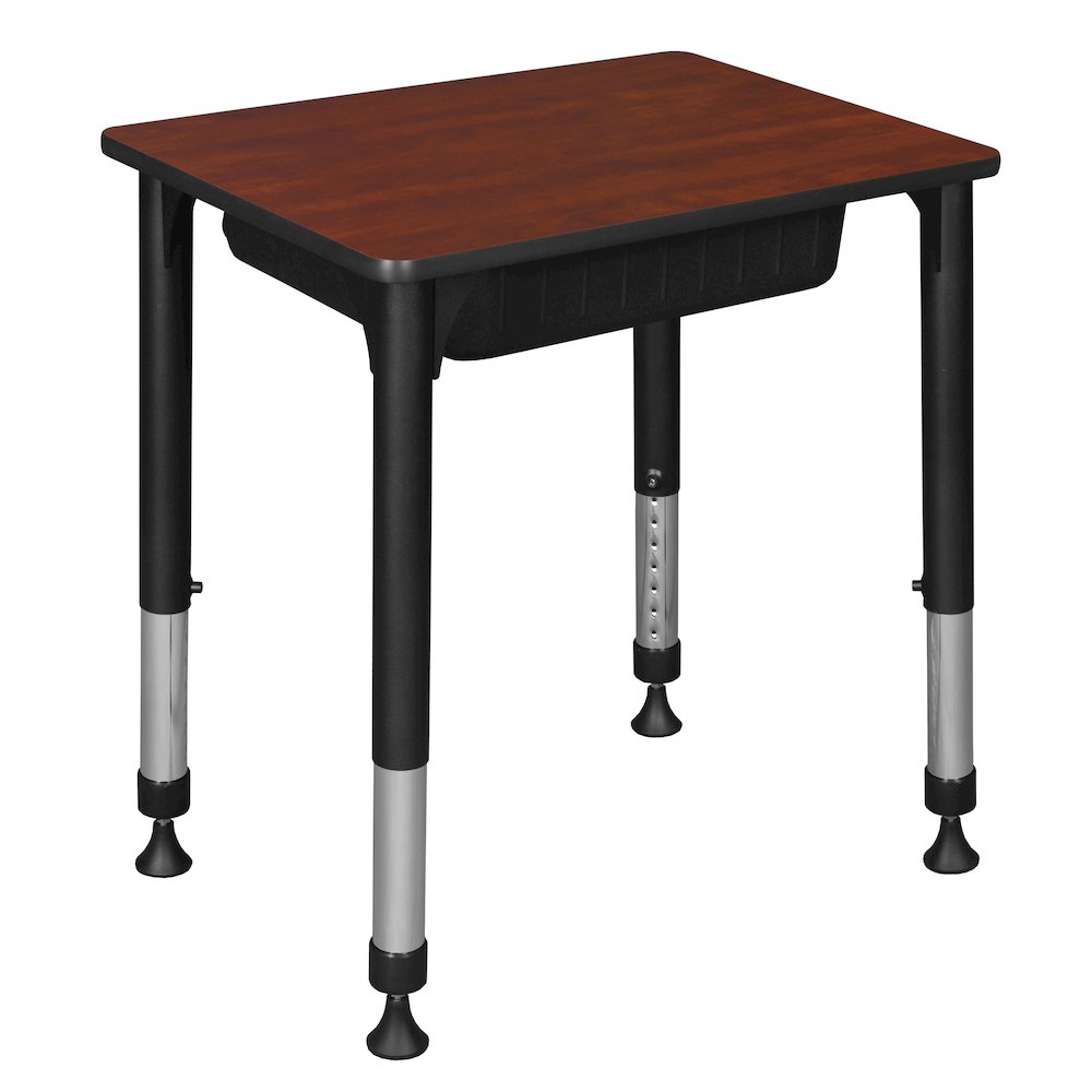 18.5x26 Rectangle Height Classroom School Desk with Book Storage- Cherry. Picture 3