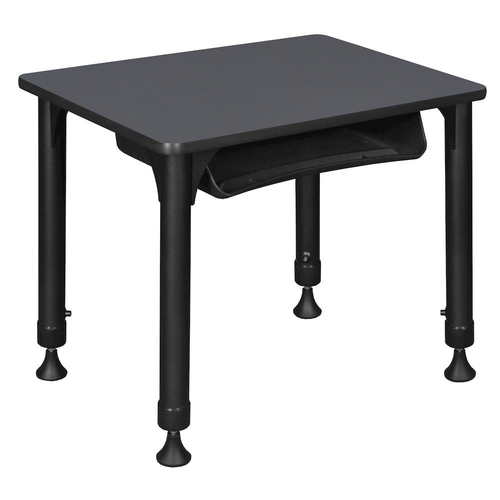 18.5x26 Rectangle Height Classroom School Desk with Book Storage- Grey. Picture 4