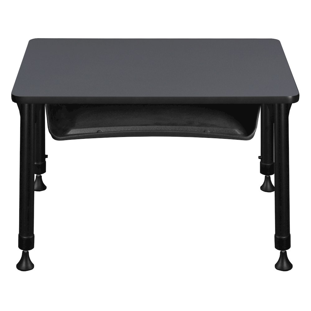 18.5x26 Rectangle Height Classroom School Desk with Book Storage- Grey. Picture 5