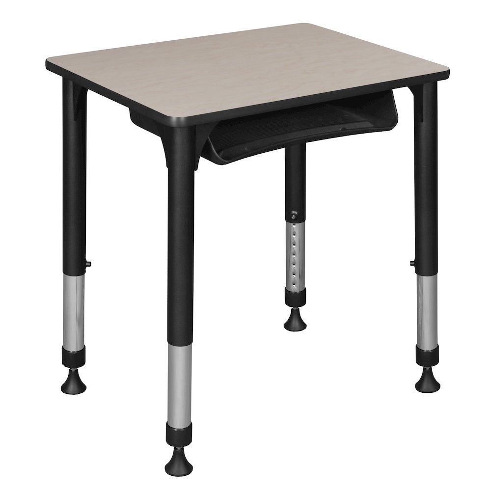 18.5x26 Rectangle Height Classroom School Desk with Book Storage- Maple. Picture 1