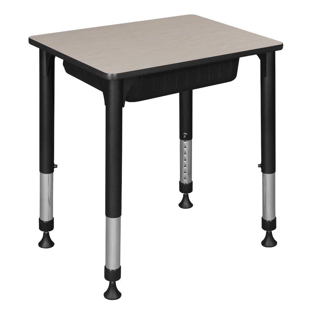 18.5x26 Rectangle Height Classroom School Desk with Book Storage- Maple. Picture 3