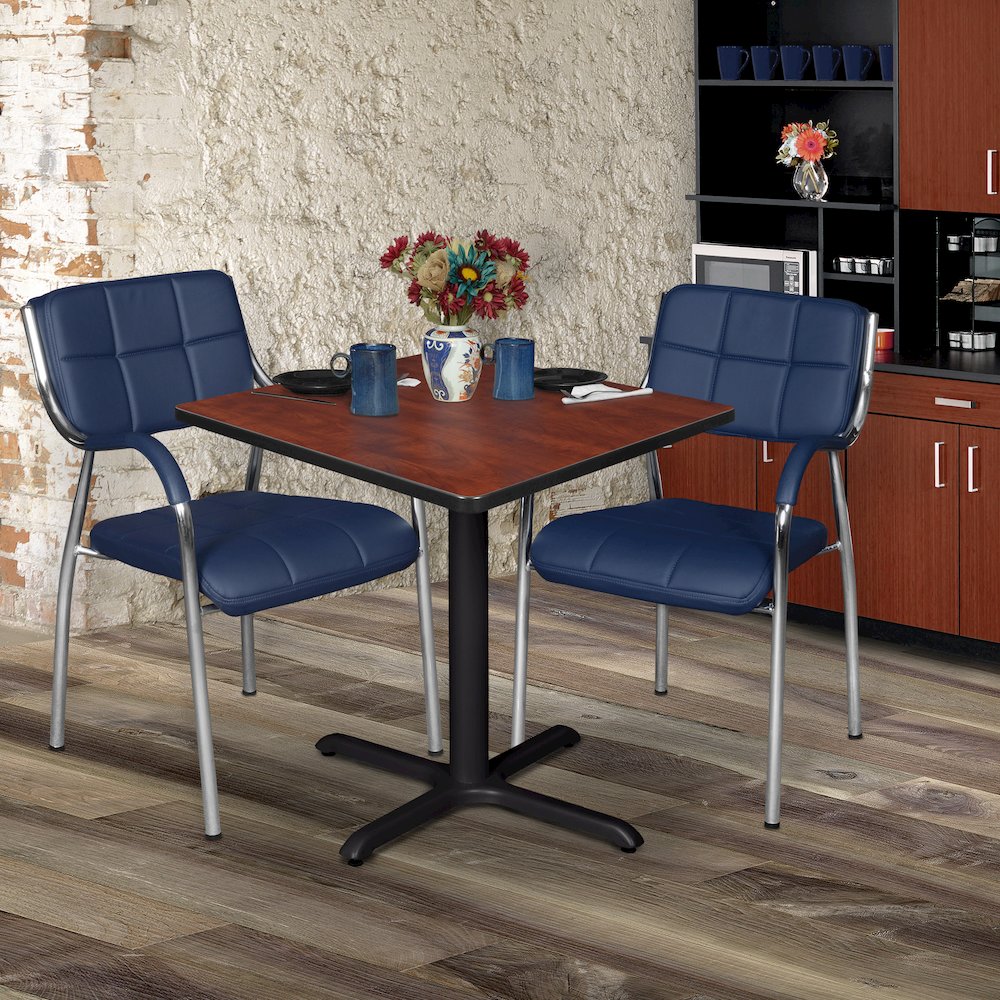 Small 30 in. Square X-Base Breakroom Table- Cherry. Picture 5