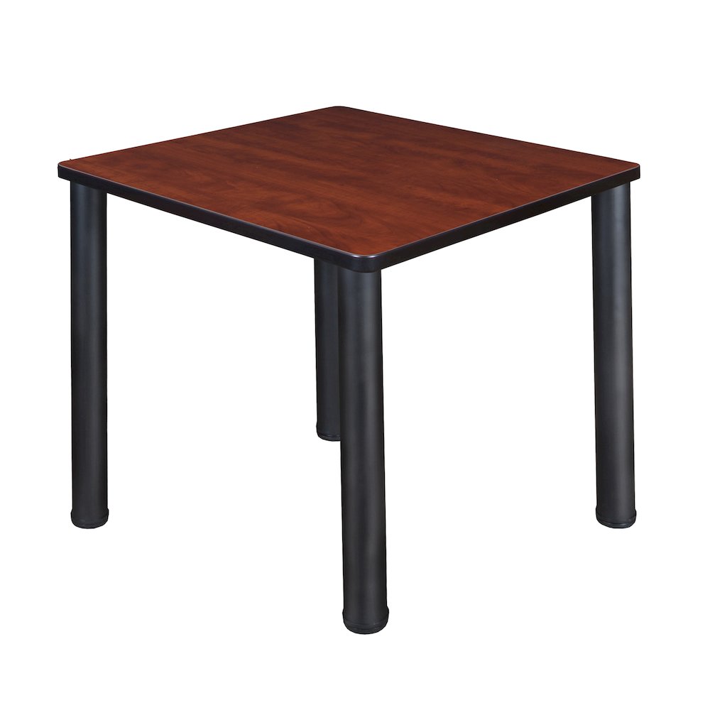30 in. Small Square Breakroom Table- Cherry Top, Black Legs. Picture 1