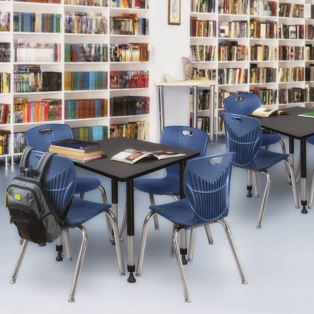 30 in.Square Height Adjustable Classroom Activity Table- Grey. Picture 5
