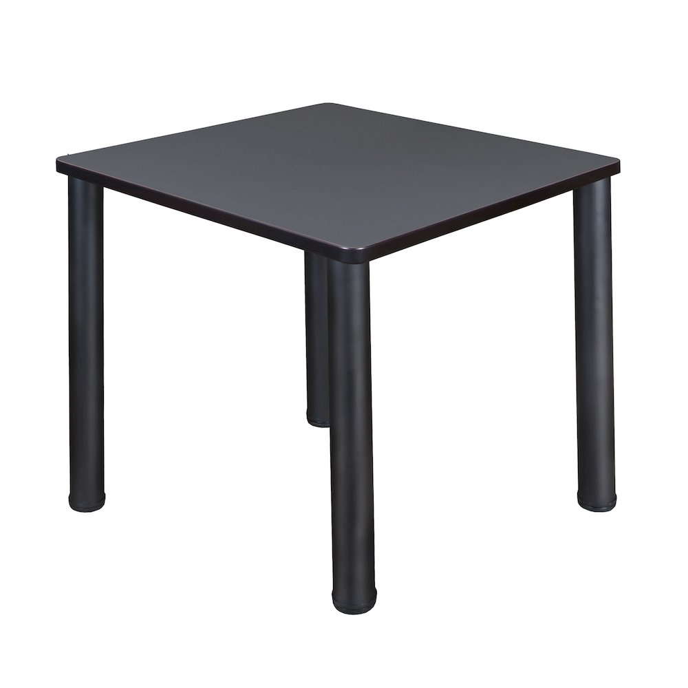30 in. Small Square Breakroom Table- Grey Top, Black Legs. Picture 1